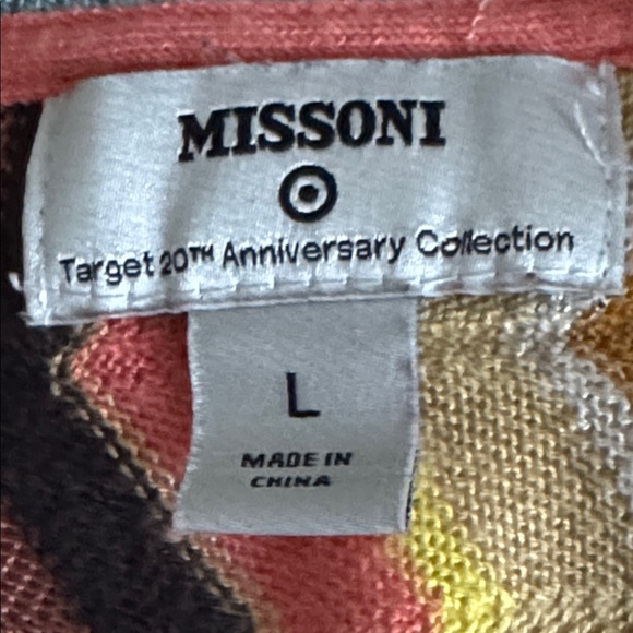 MISSONI V Neck Multicolor Zigzag Knit Cardigan Bohemian Sweater L Brown Teal - Picture 8 of 9